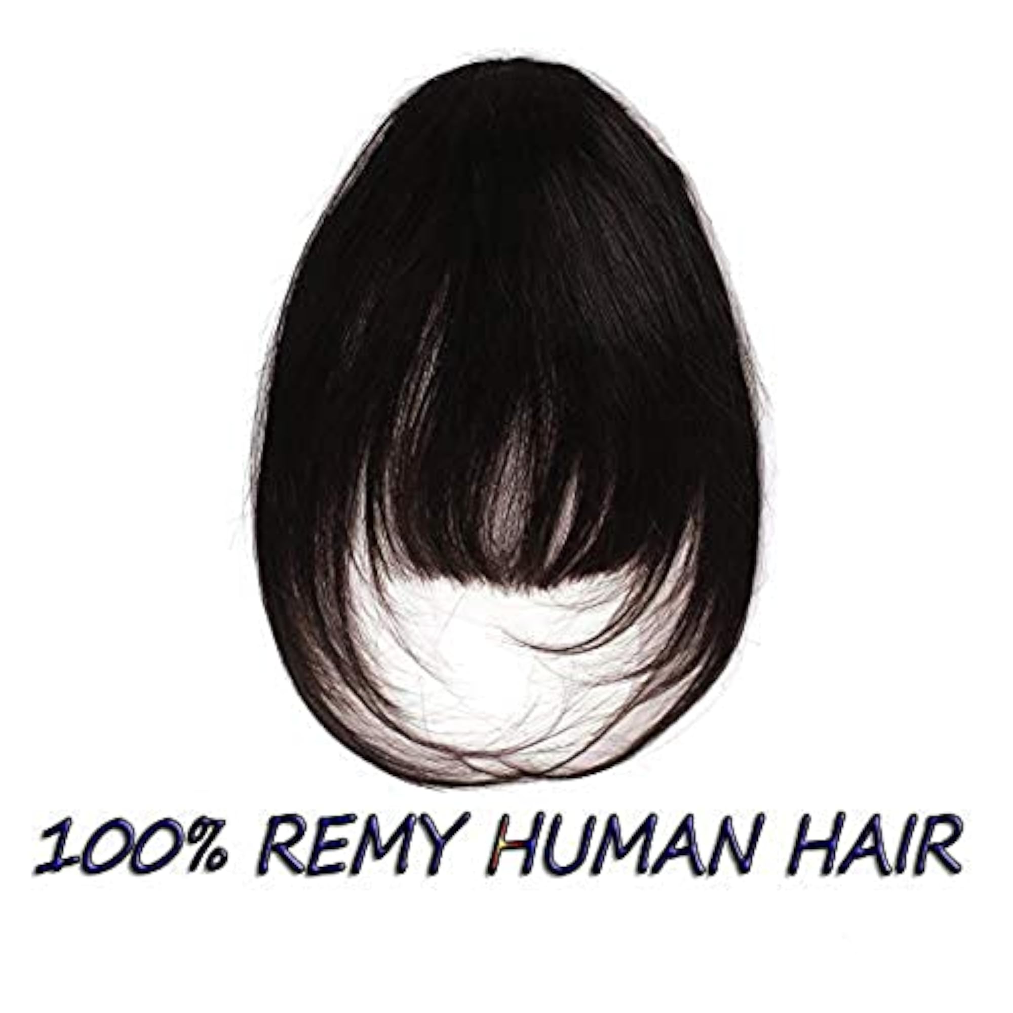 Women's Real Human Hair Clip In Bangs Fringe with Temples