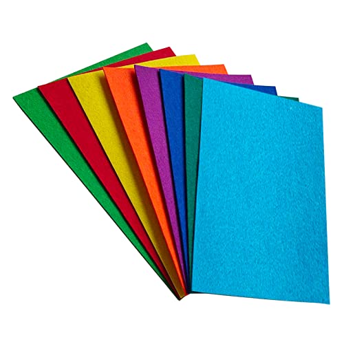 Image of Jtnohx Stiff Felt, 2mm Thick Felt Sheets for Crafts, 8 inchx12 inch Hard Felt Fabric Squares 8Pcs for DIY Projects (Rainbow Color Series)