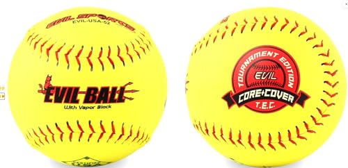 1 Dozen ASA Evil Ball 12' Softballs 52 COR 300 Compression 12 Balls (MP-Evil-RP-ASA-Y)