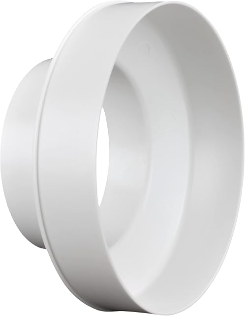 Fantronix Round Ducting Reducer 150mm to 100mm - 6 to 4 inch Duct Pipe Reduction Coupler for Extractor Fans, Cooker Hood Tumble Dryer Ventilation