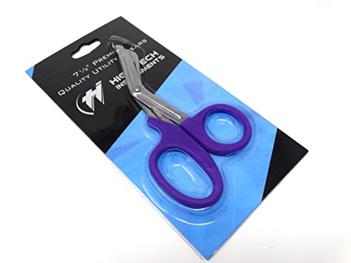 2 Pcs ( Black & Purple) Paramedic Utility Bandage Trauma Emt Ems Shears Scissors 7.25 Inch Stainless Steel ( Hti Brand) #TOP3