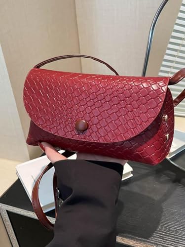 QWINEE Women's Woven Purse PU Leather Crossbody Bags Flap Clutch Purses Retro Square Handbags3