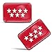 Biomar Labs® 2 x 3D Gel Pegatinas Siliconas Calcomanías de España Comunidad de Madrid Bandera Madrilena Emblema Español Stickers Spain Flag Adhesivos Auto Coche Moto Bicicleta Ordenador F 84