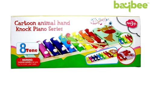 Image of Baybee Baby Musical Toy Xylophone Piano Set for Kids | Colorful Sound Keyboard Instrument for Early Learning, Motor Skills & Hand Eye Coordination | Educational Gift for Boys & Girls (Fox)