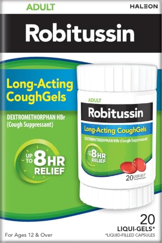 Robitussin Long-Acting CoughGels, Cough Medicine, 20 Liqui-Gels