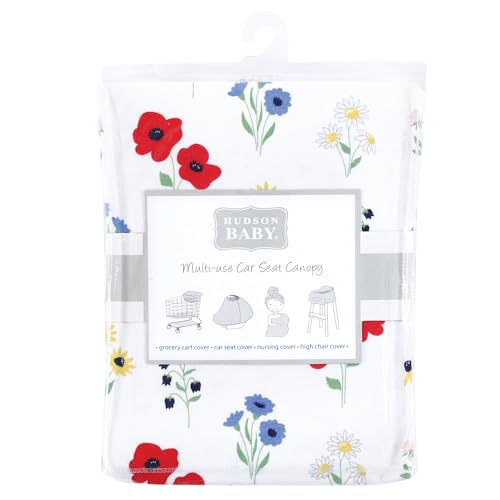 Image of Hudson Baby Unisex Baby Multi-use Car Seat Canopy, Wildflower, One Size