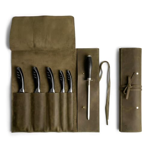 Hide & Drink, Rustic Knife Roll Case (5 Pockets...