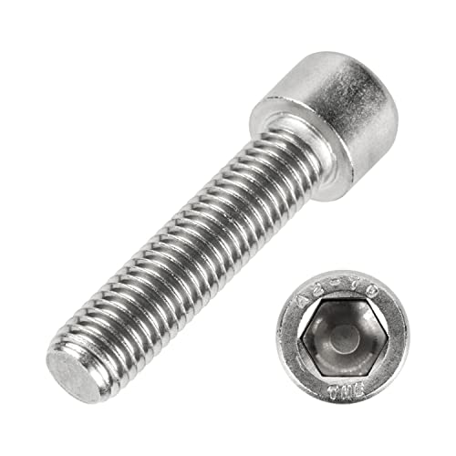 meinschraubenversand.de - Tornillos cilíndricos M2 x 5, 100 unidades, DIN 912 (rosca parcial, tornillos de culata, tornillos Allen, hexágono interior, ISO 4762) A2 V2A, acero inoxidable M2 x 5 Cover