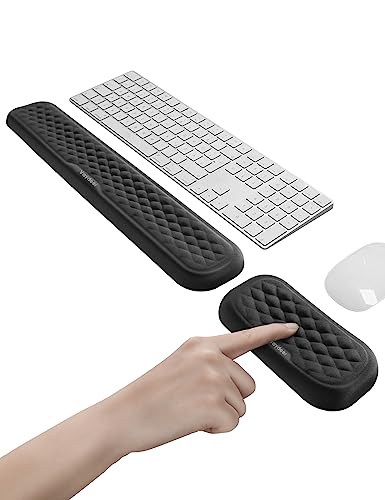 Repose-poignet Clavier MAIDERN Noir Simili Cuir Ergonomique 80x10x2 Cm