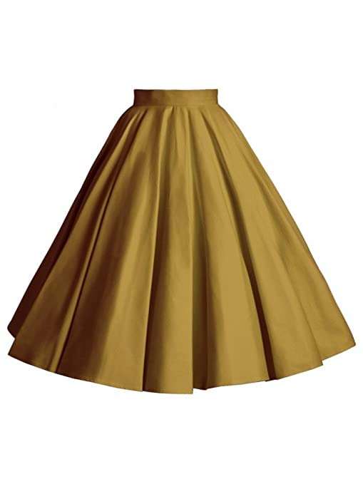 Radhika Creation Knee Length (25 Inch) Satin Midi Skirt-image-33