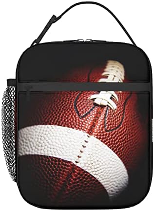 SEIMIYDF Reusable Football Lunch Bag for Men/Women, Insulated Portable Lunch Box Leakproof Cooler Tote Bag for Office Work Picnic Beach
