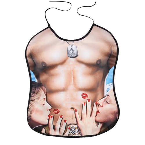 AffeGifts Bavoir Adulte Humoristique, Bavettes Drôles pour Hommes Bavoir Adulte Impermeable Protecteurs de Vêtements Lavables Bavettes Nouveauté pour Adultes Aînés Cadeaux de Fête (Beige naturel)