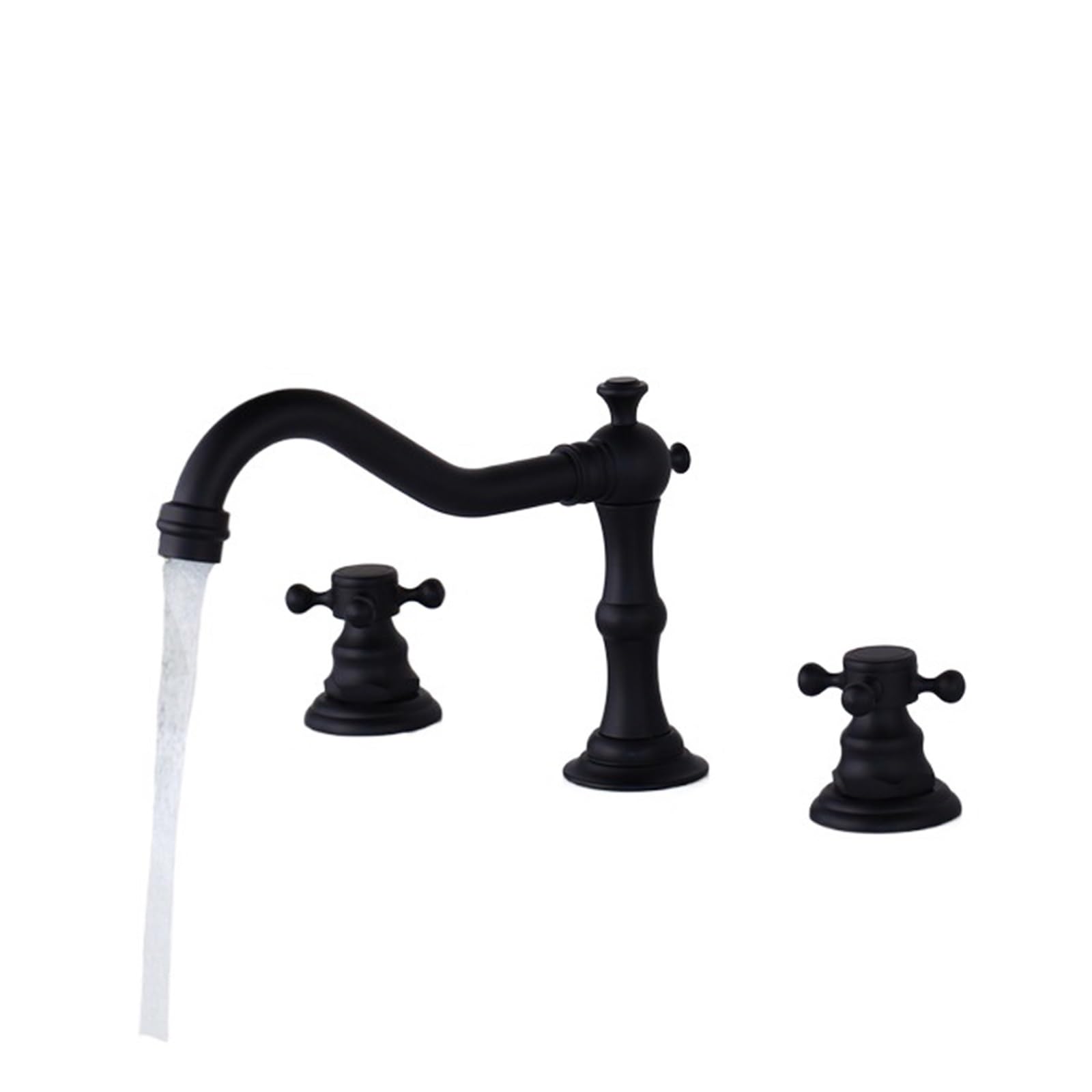 Robinet d'évier noir mat en laiton massif au design élégant pour votre salle de bains