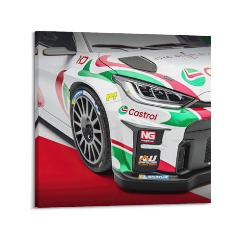 Poster de voiture vintage GR Yaris Rally impression toile 60x60 cm pour salon