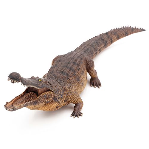 Gemini&Genius Giant Crocodile Toy, Large 15" Length Realistic Alligator Action Figure, Wildlife World Alligator with Moveable Jaw Toy Gift, Display and Collectible Model for Kids or Animal Collector