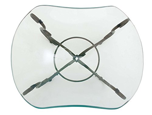 Deco 79 Glass Kitchen Serving Bowl With Gold Metal Scroll Base, 21" X 16" X 14", Clear #TOP1