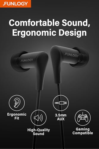 Image of FUNLOGY Wired Earbuds (3.5 mm, Black)