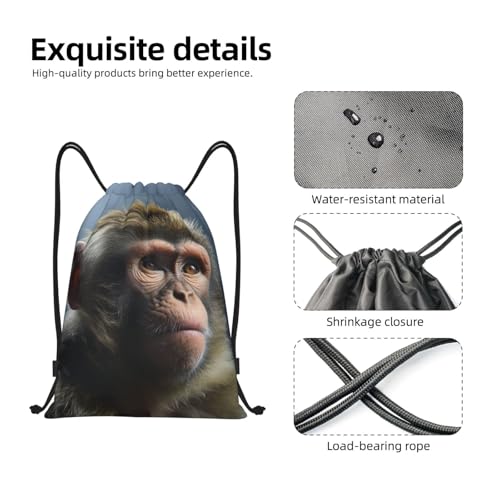 Drawstring Backpack Monkey Drawstring Bag Sports String Bag Gym Sackpack for Women Men4