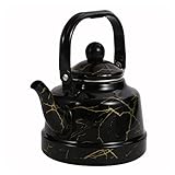 HUANXA Retro Emaille Teekanne, Grosse Kapazität Teekessel Für Gas Induktionsherd Herd Teekanne-1.7L/57.5OZ-D