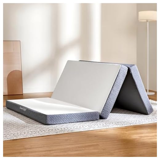 Sweetnight Tri Folding Mattress - 4-inch Foldable Mattress with a Collapsible and Washable Cover | Medium-Firm with Non-Slip Design | Suitable for RV, Camping, Guest (Queen (U.S. Standard)