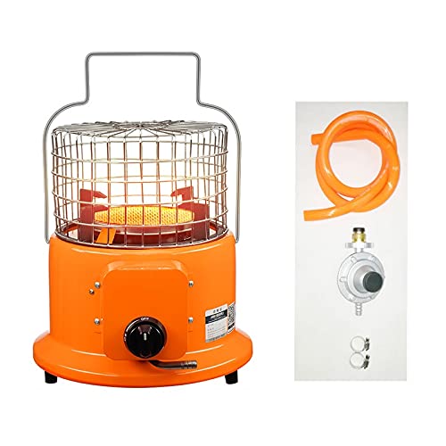 Calentador de mesa para patio, hogueras de gas portátiles con regulador de gas propano, manguera de 1,5 m, 2 clips de acero inoxidable, para calefacción interior y exterior, camping