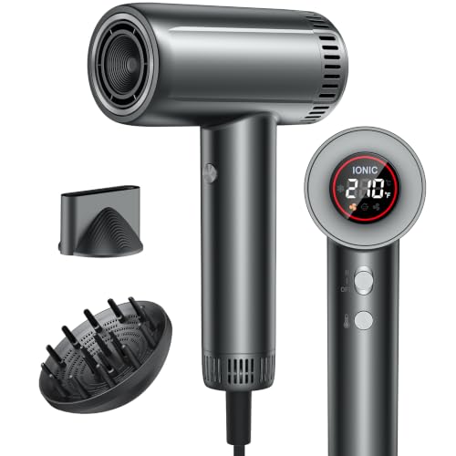 High-Speed Hair Dryer, 150000RPM Brushless Motor for Ultra-Fast Drying, 500M Ionic Negative Blow...