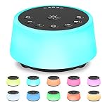 Color Noise Sound Machines with 10 Colors Night Light 25 Soothing Sounds and Sleep White Noise Machine 32 Volume Levels 5 Timers Adjustable Brightness Memory Function for Adults Kids Baby (Black)