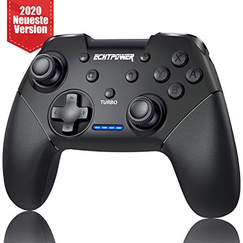 Bluetooth Controller für Nintendo Switch, Wireless Pro Controller für Switch,Switch Lite mit Doppelmotor, Turbo Funktion,Remote Controller Gamepad mit 6 Achsen Gyrosko, schwarz.