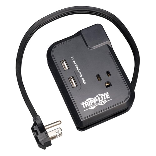 Tripp Lite Protect It! TRAVELER3USB 3-Outlets Surge Suppressor - Receptacles: 3 x NEMA 5-15R, 2 x USB - 540J