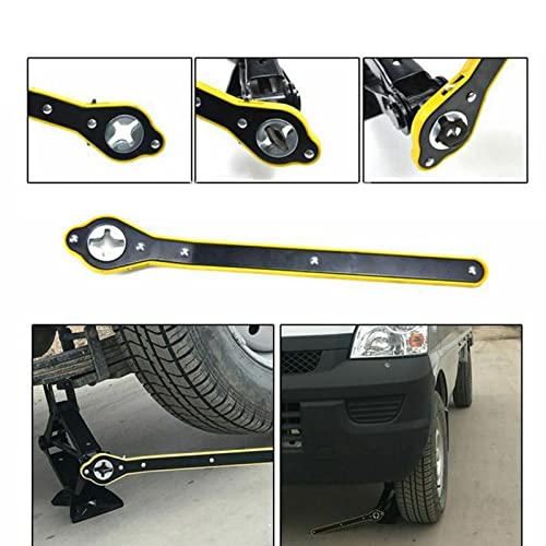 Image of Labor-Saving Jack Ratchet 13.4 Inches Long for Auto, 0.24'' Thick Handle Metal Scissor Jack, 0.98'' Diameter Garage Tire Wheel Lug Wrench, Lift Speed Handle Tool Fit for Small Cars, SUVs and Vans