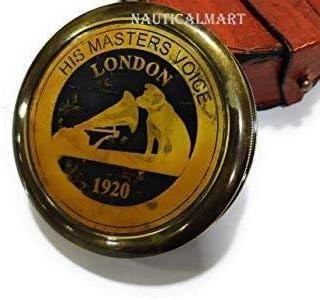 NauticalMart Brass Pocket Compass His Masters Voice Engraved Compass, Pirates Compass, Gift Compass, Camping Compass, Confirmation Gift Ideas, Baptism Gifts