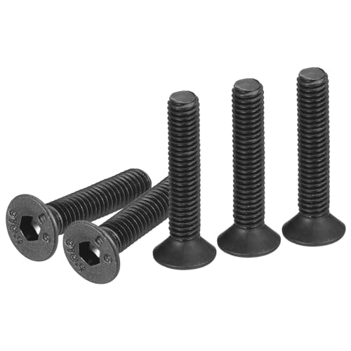 DTGN Tornillos de Cabeza Avellanada con Hexágono Interior M3-0.5x16mm, Paquete de 50 Tornillos de Cabeza Plana de Acero al Carbono con Recubrimiento de Óxido Negro