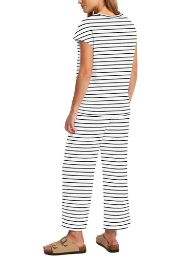 Image of Sampeel Two Piece Sets for Women Summer Vacation Outfits Cap Sleeve Tops Lounge Matching Sets Clothing Beach Fashion Clothes