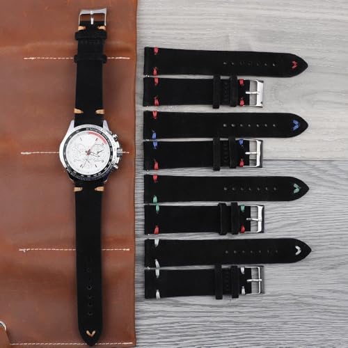 Cuir rétro de haute qualité pour ce bracelet montre daim marron WEMP chic