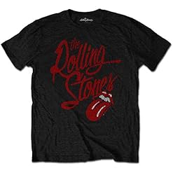 Rolling Stones Logo The Script T-Shirt Homme - Les Beatles, Paul McCartney, John Lennon, RIngo Starr, George Harrison