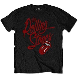 Rolling Stones Logo The Script T-Shirt Homme - Les Beatles, Paul McCartney, John Lennon, RIngo Starr, George Harrison