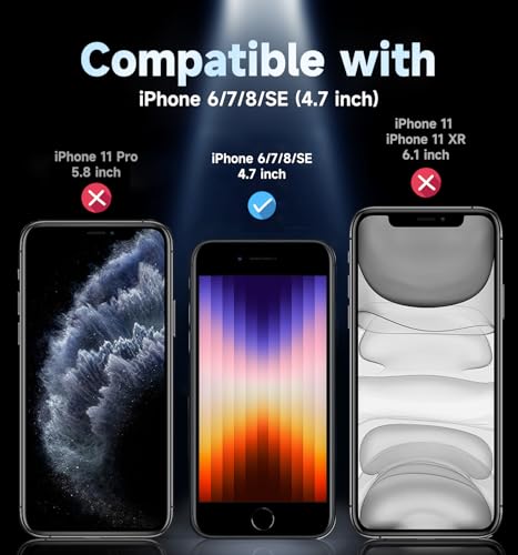 Image of MAGIC JOHN 2 Pack Screen Protector for iPhone SE 3 /SE 2 (2022 /2020 Edition), iPhone7 /8 /6 Tempered Glass, Auto Dust-Elimination, Bubble Free, Easy Installation