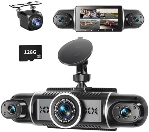 Rimoody 4-kanaals dashcam, auto, 360 graden, met 4 camera's FHD 1080p
