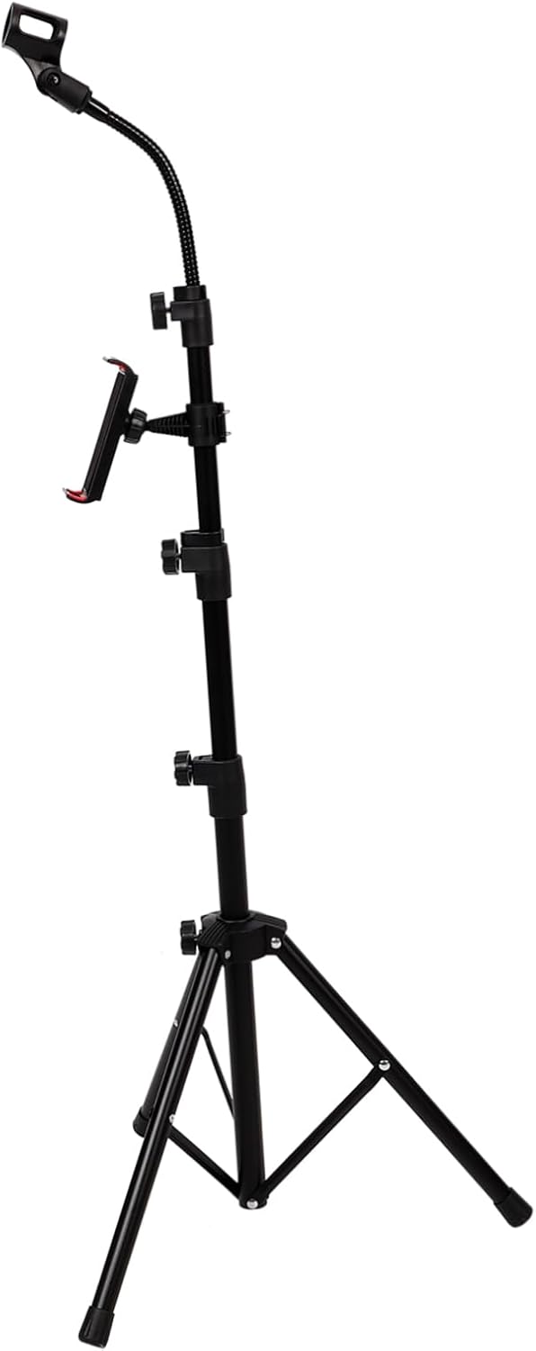 Yardwe 1 Set Adjustable Floor Microphone Stand with Tripod Base Durable Mic Holder for Stage and Events Mic Accessory for Performances and Recordings