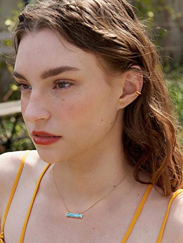 SOFYBJA 18k Gold Chain Choker Dainty Turquoise Beads Bar Necklace for Women Handmade Gemstone Jewelry for Mother's Day4