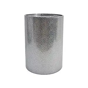 Great Deal Furniture 308946 Rache Modern Round Accent Table with Hammered Iron, Silver,