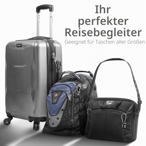Foto von Fosmon TSA Kofferschloss mit 3-Stelligem Zahlencode, Schwarz - 3 Stück