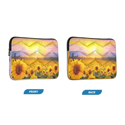 Funda para portátil de 13-14 pulgadas impermeable con diseño de girasoles miniatura 2