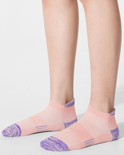 Image of Somaibo 10 Pairs Kids Socks for Boys Girls Low Cut Athletic Ankle Socks Half Cushioned Crew Cotton No Show Socks