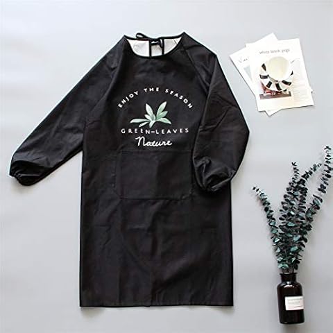 Xlabor Schürze mit Ärmeln für Eltern und Kinder Wasserdicht Anti-Oil Stoff Malschürze mit Tasche Küchenschürze Latzschürze Kochschürze Motiv-A Erwachsene Cover