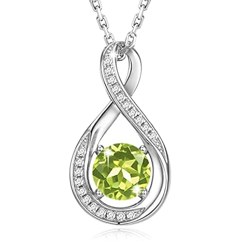GEMLANTO Infinity Peridot Necklace for Women Cover