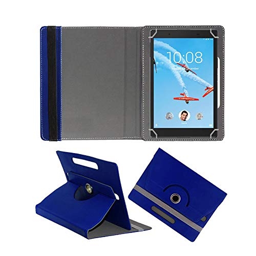 Image of Fastway Rotating Leather Flip Case for Lenovo TAB 4 8 TB-8504X Tablet Cover Stand Black (Blue)