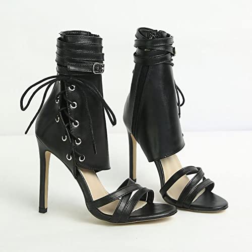 Sandales à Talons Hauts pour Femmes : Bottines à Lacets et Bout Ouvert pour Soirée - 6