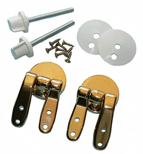 Standard Wood Toilet Seat Brass Hinge Set
