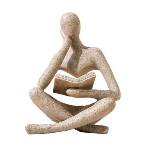 Statue de penseur – Ornement Moderne de Collection | Petite Figurine d' pensant avec détails sculptés pour Bureau, Salon, Bureau, étagère, Table Basse,...